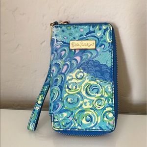 Lilly Pulitzer wallet/phone case greenblue floral